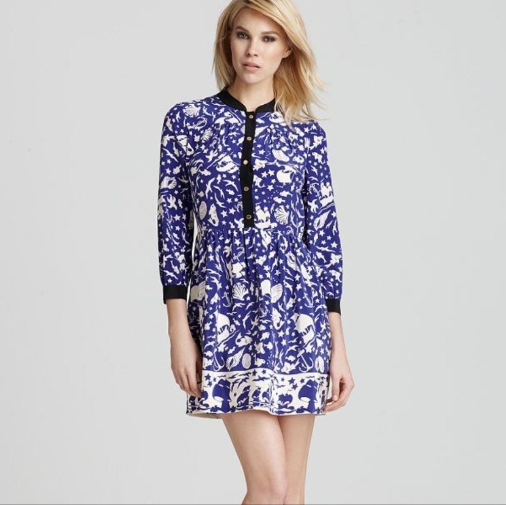Juicy Couture Silk Long Sleeve Dress